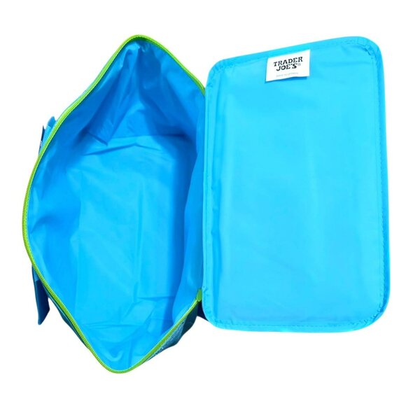 New Trader Joes Mini Insulated Cooler Bag Blue Picnic School Work Lunch 1.5 gal - Picture 3 of 9